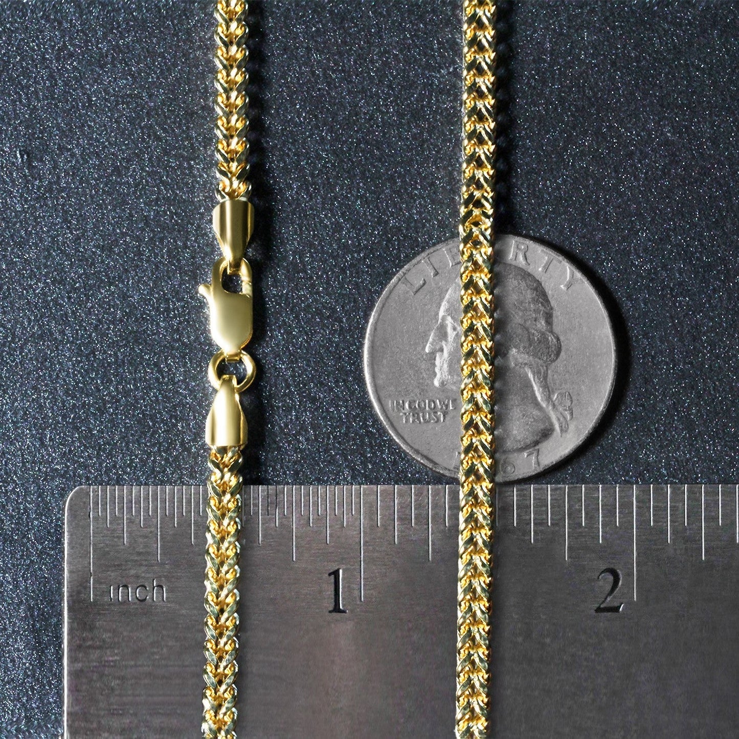 3.2mm 14k Yellow Gold Square Franco Chain Bids.com
