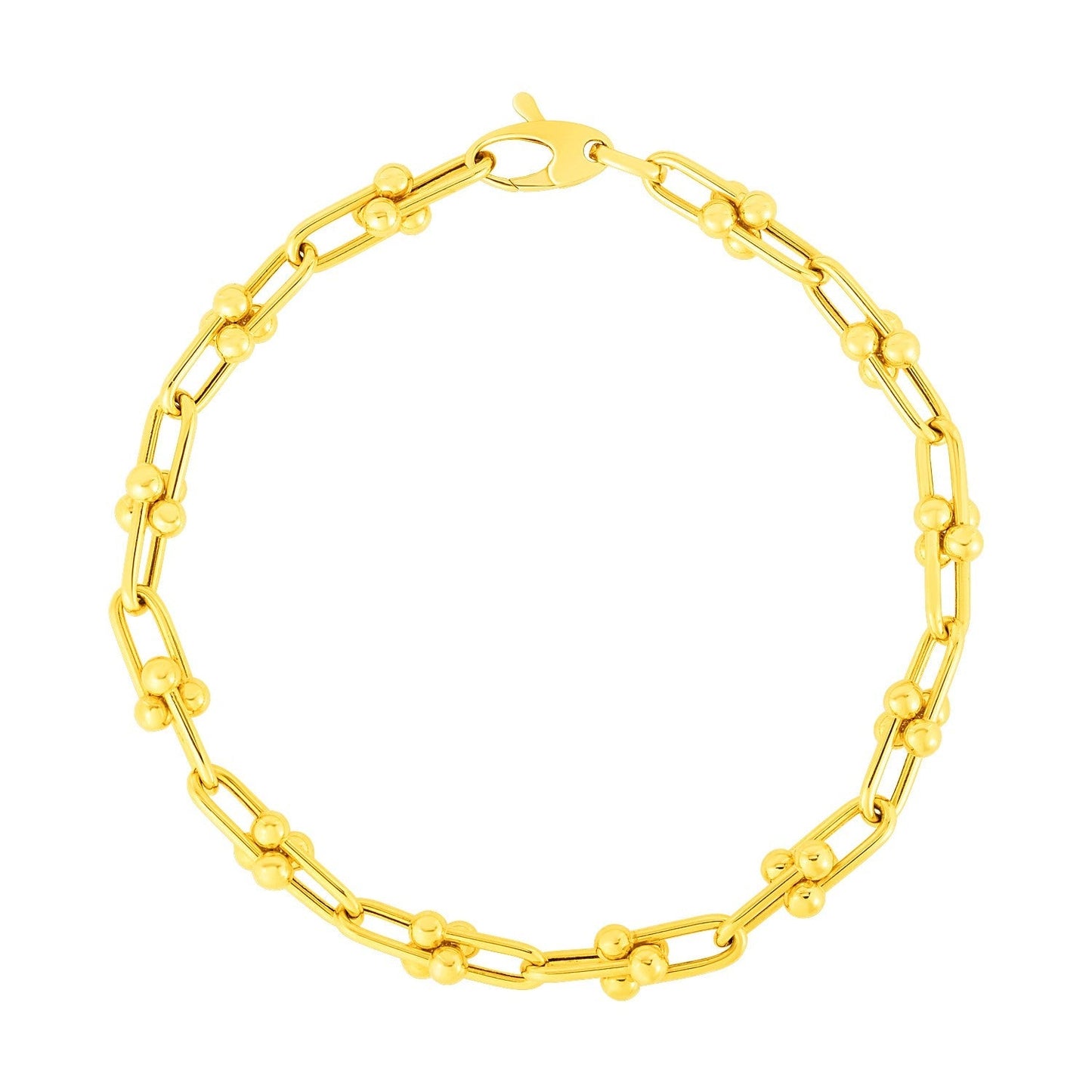14k Yellow Gold 7 1/2 inch Jax Chain Bracelet Bids.com