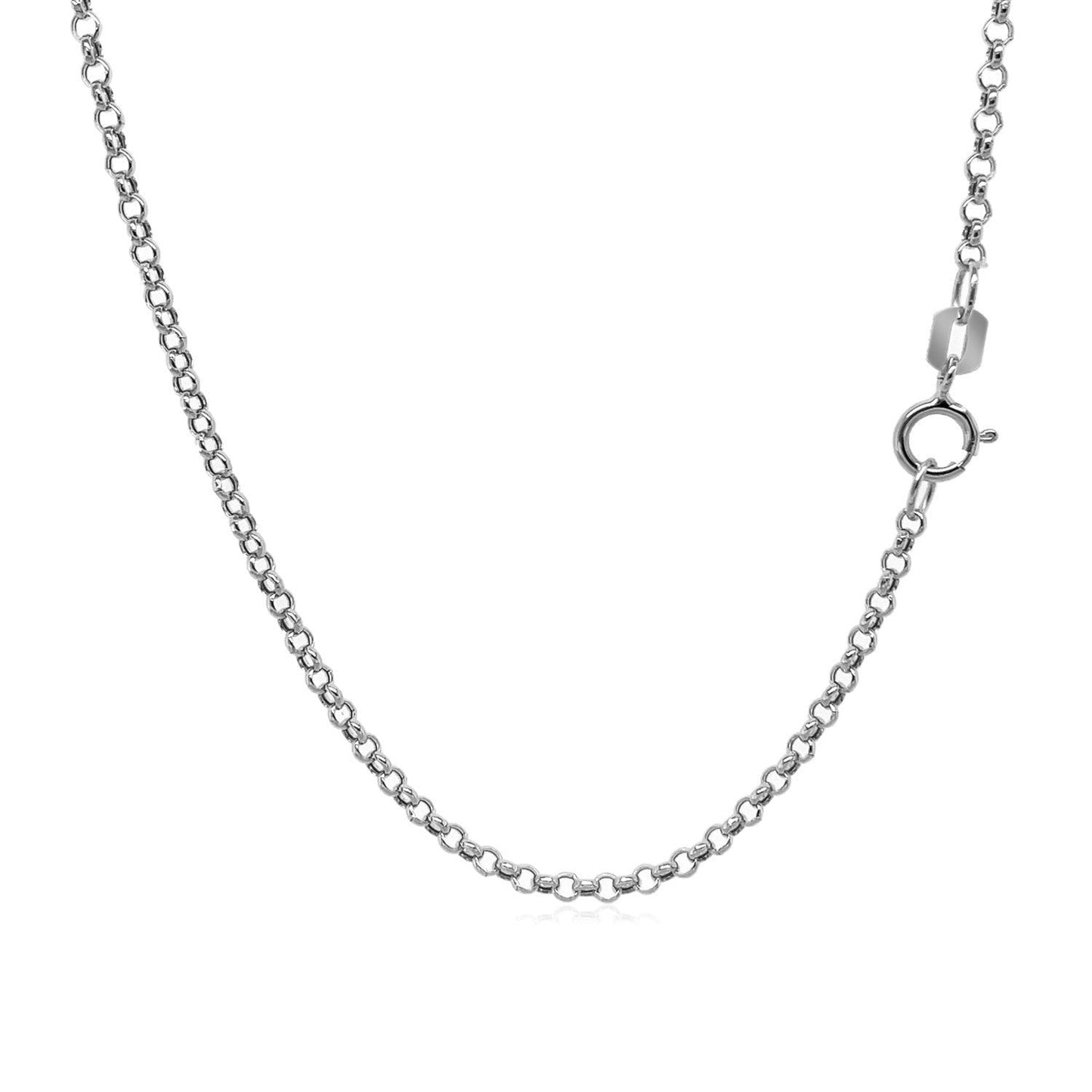 14k White Gold Rolo Chain 1.9mm Bids.com