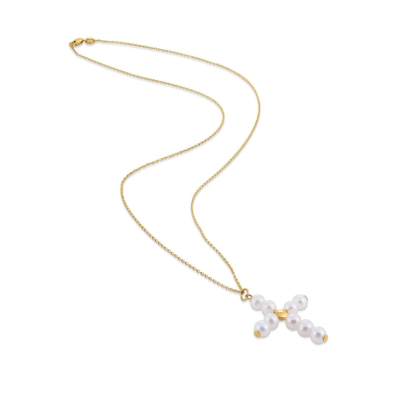 14k Yellow Gold Pearl Cross Pendant Bids.com