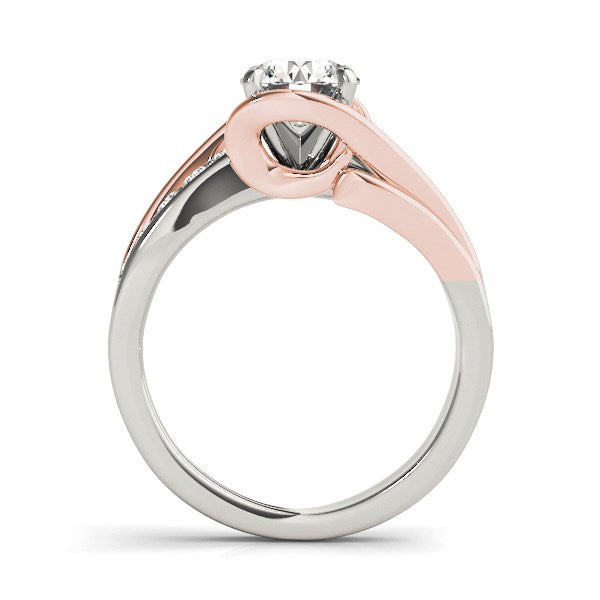 14k White And Rose Gold Bypass Shank Diamond Engagement Ring (1 1/8 cttw) Bids.com