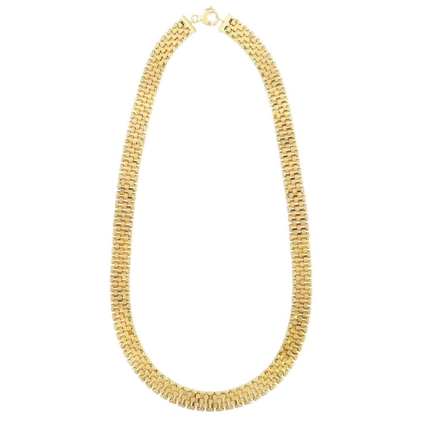 14k Yellow Gold Faceted Panther Link Chain Necklace Bids.com