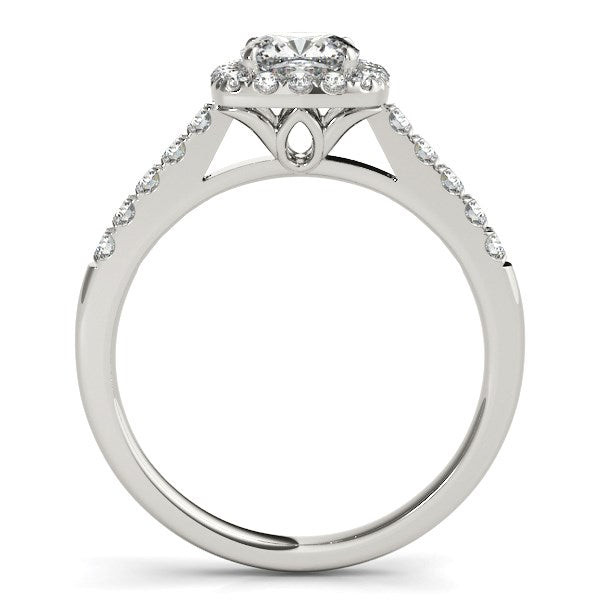 14k White Gold Square Outer Shape Round Diamond Engagement Ring (3/4 cttw) Bids.com