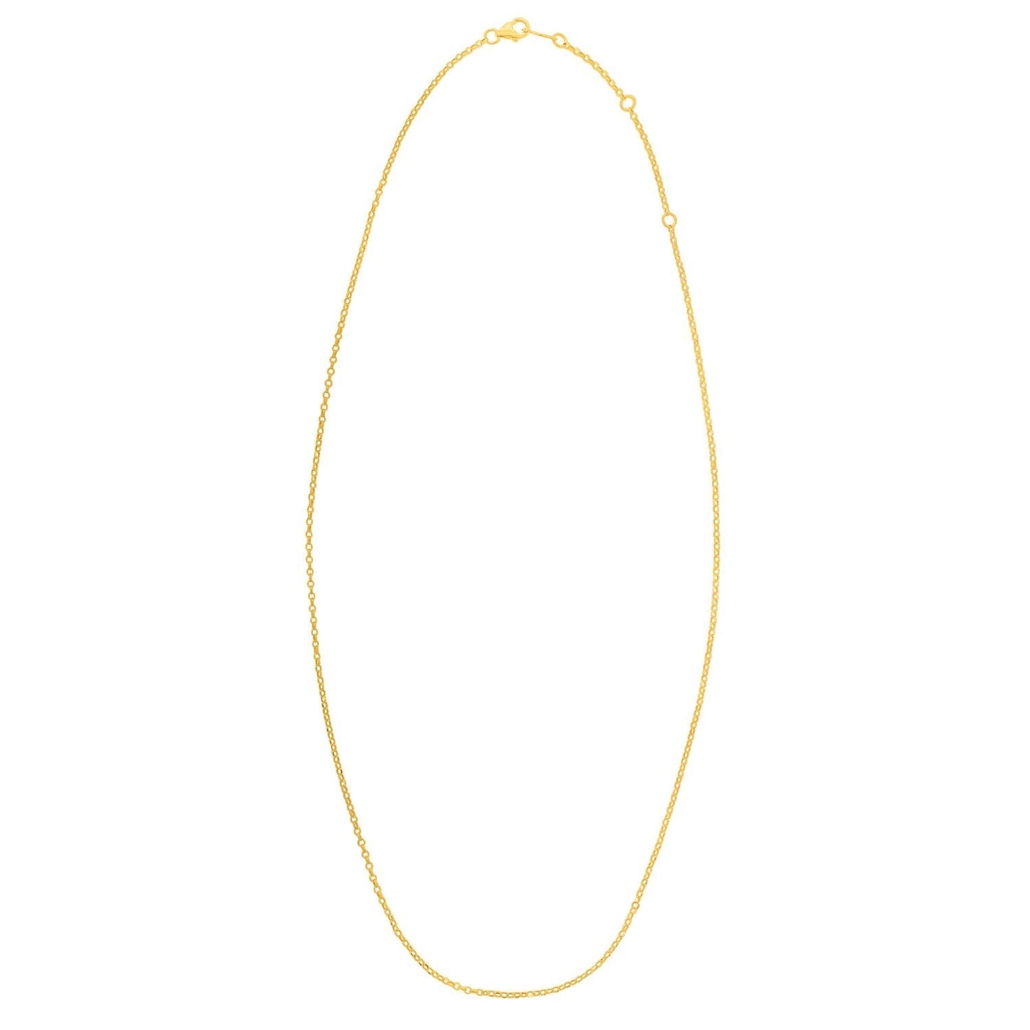 Double Extendable Cable Chain in 14k Yellow Gold (1.40 mm) Bids.com