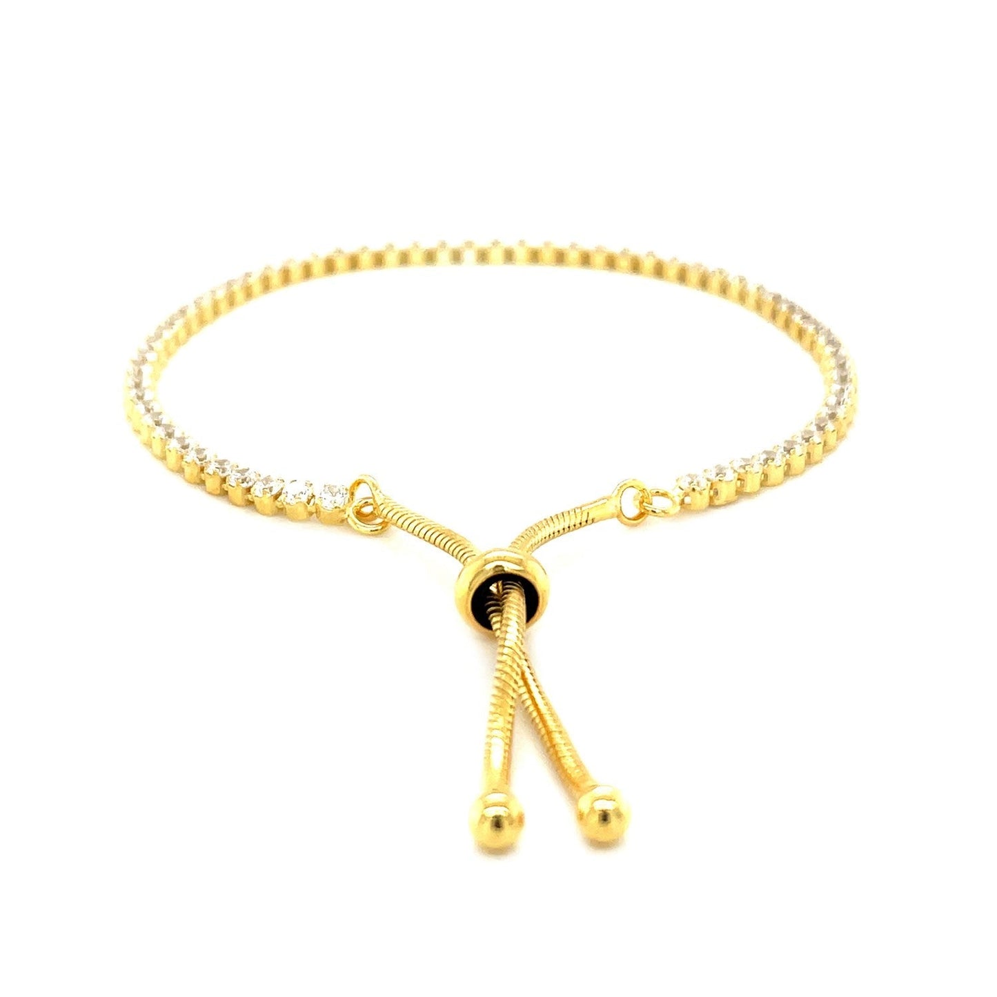 Adjustable Tennis Style Bracelet with Cubic Zirconia in Sterling Silver Bids.com