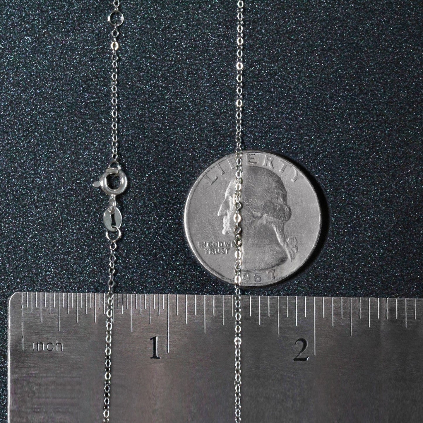 Double Extendable Piatto Chain in 14k White Gold (1.2mm) Bids.com
