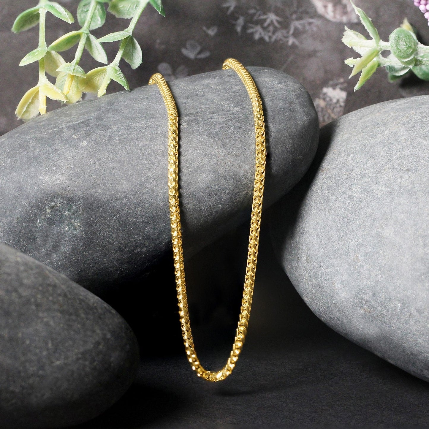 2.2mm 14k Yellow Solid Gold Diamond Cut Round Franco Chain Bids.com