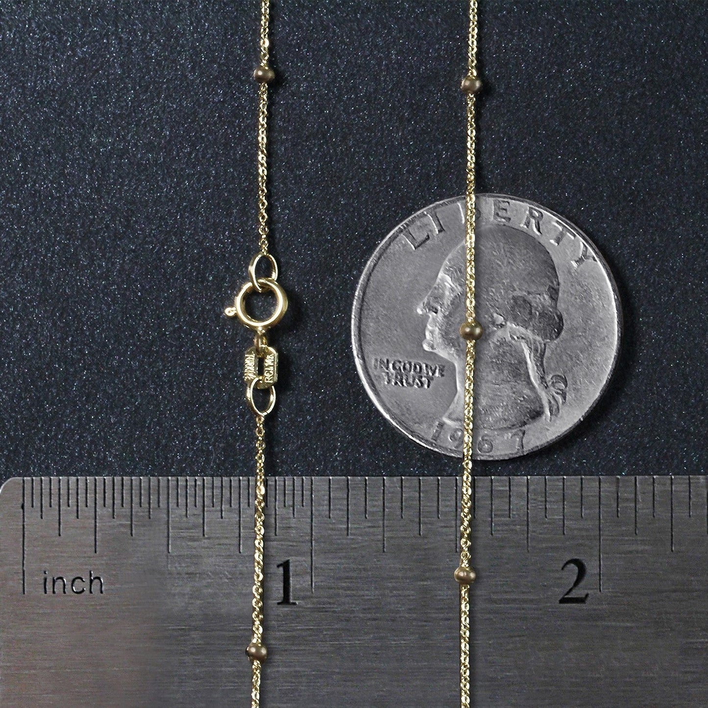 Bead Links Saturn Chain in 14k Yellow Gold (3.5mm) Bids.com