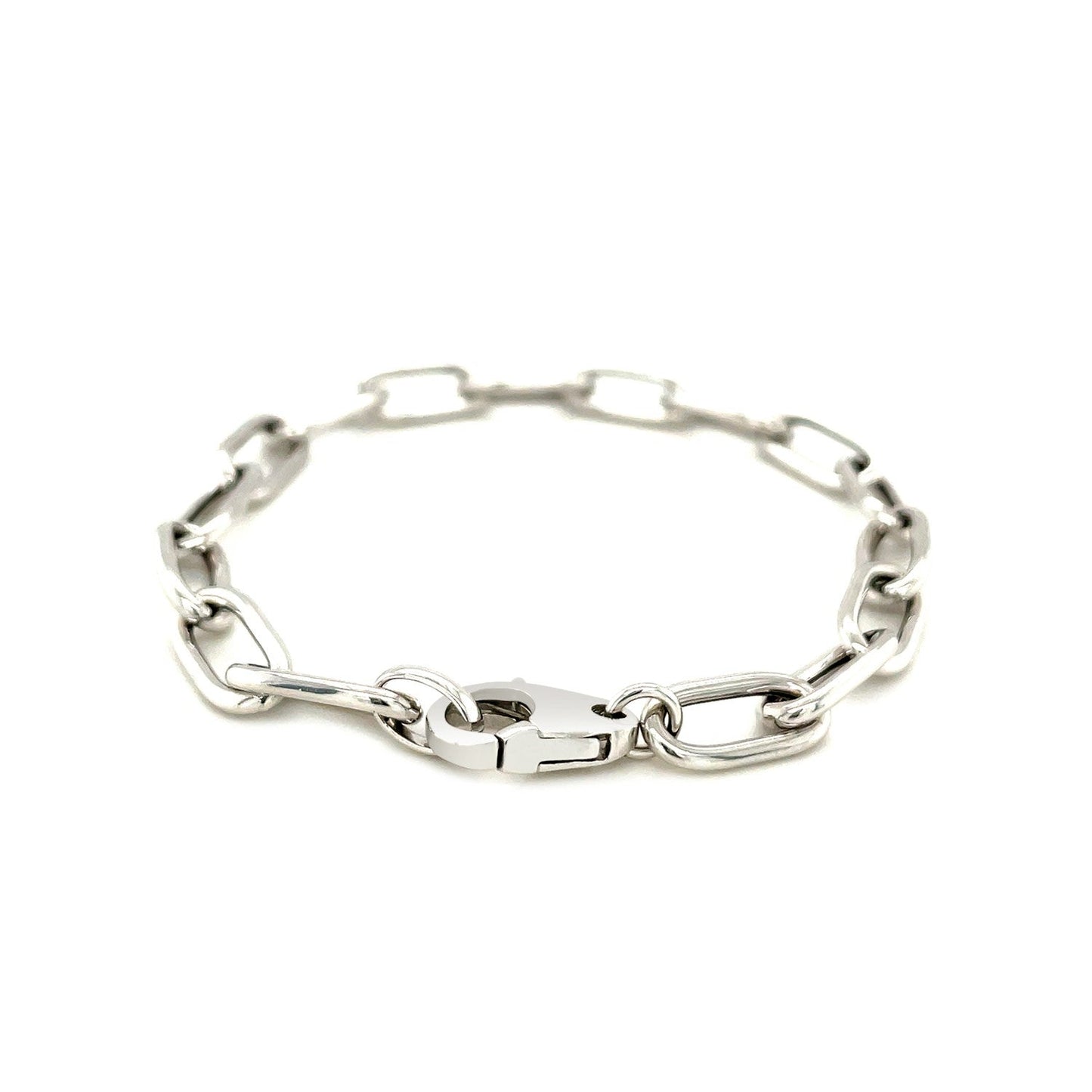 Sterling Silver Wide Paperclip Chain Bracelet Bids.com