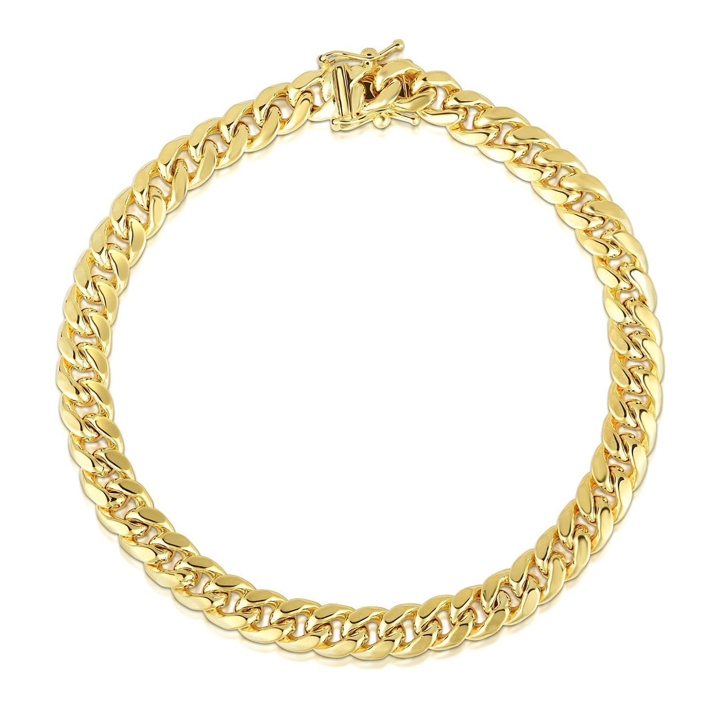 10k Yellow Gold Semi Solid Miami Cuban Bracelet (10.70 mm) Bids.com