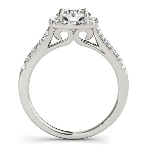 Square Shape Halo Diamond Engagement Ring in 14k White Gold (1 1/2 cttw) Bids.com