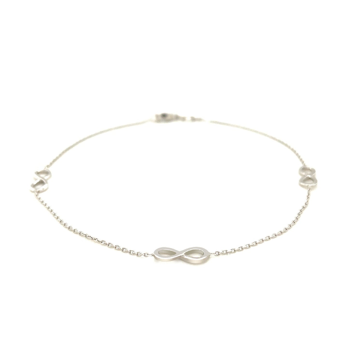 Sterling Silver Anklet with Infinity Symbols Bids.com