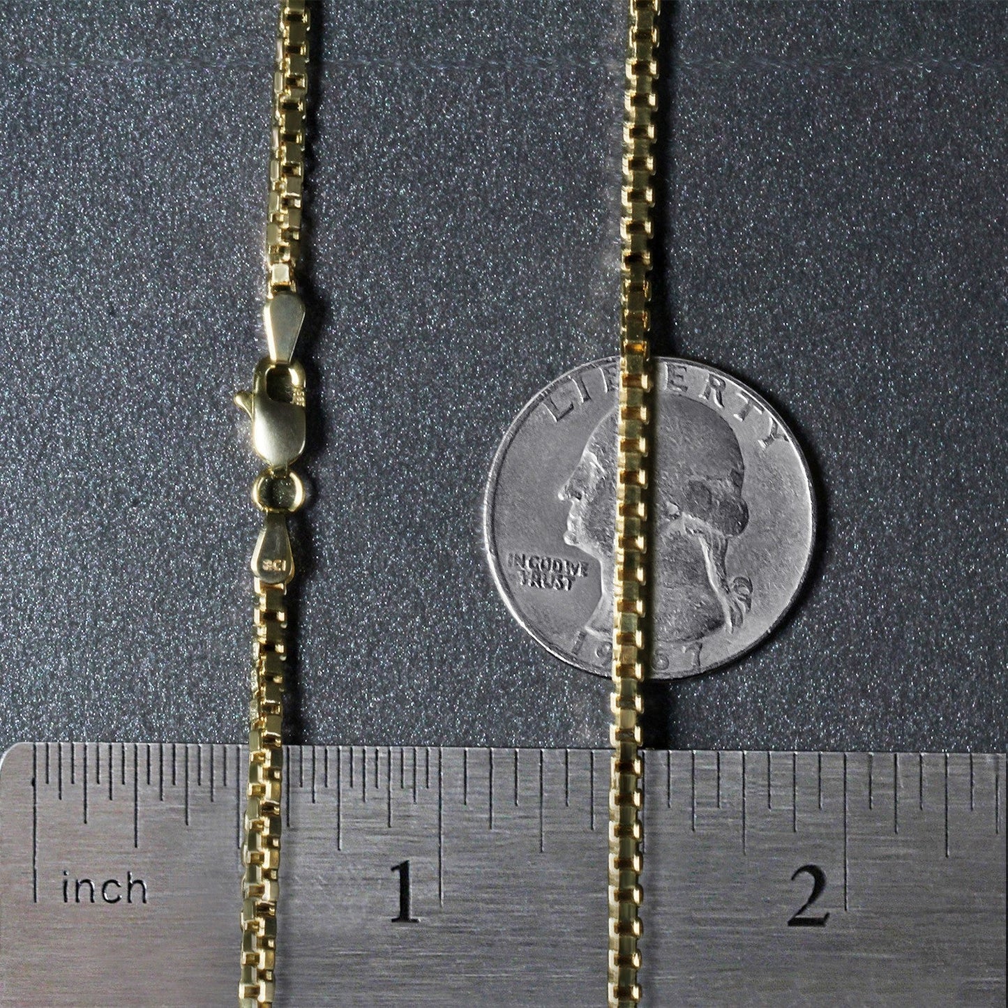 2.0mm 14k Yellow Gold Semi Solid Box Chain Bids.com