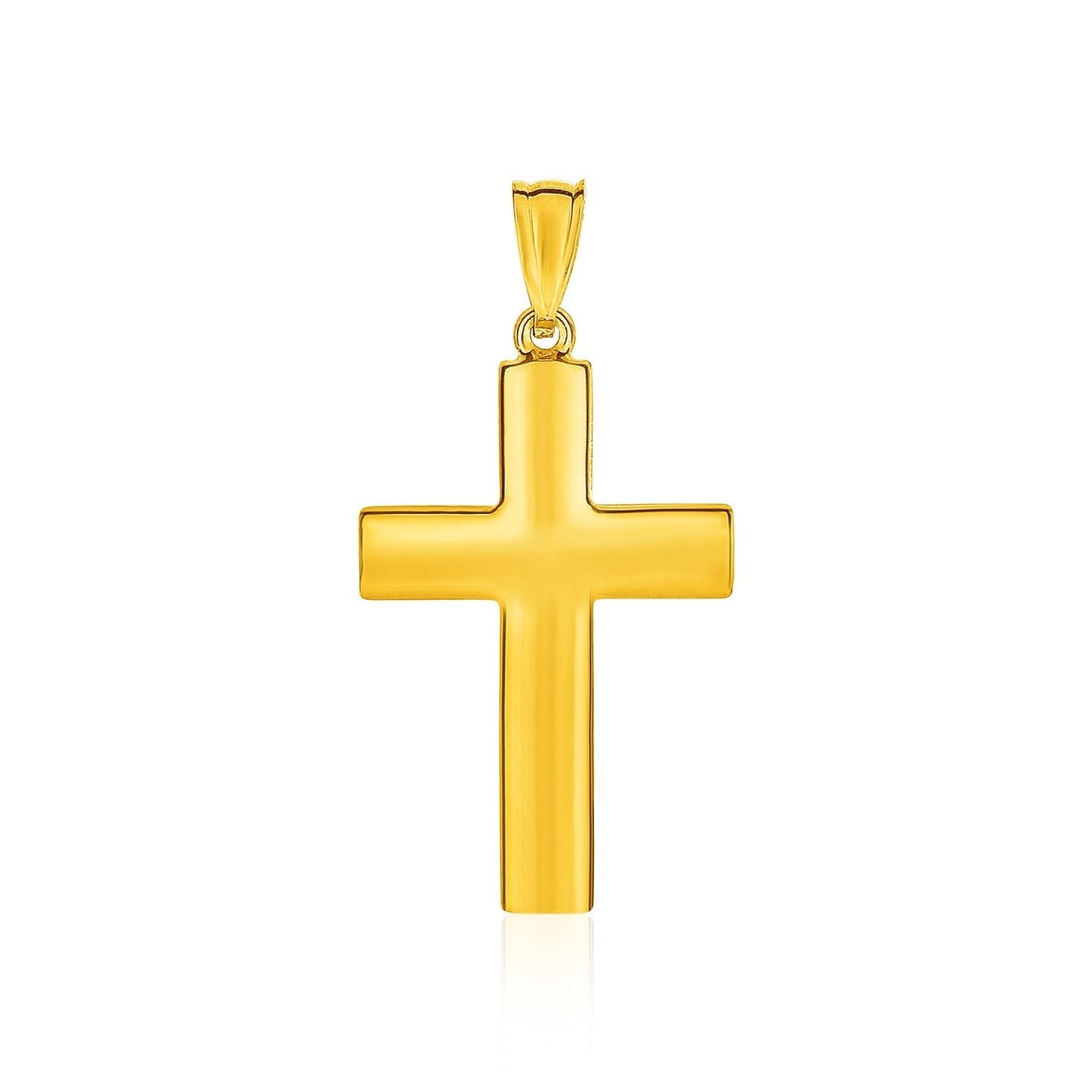 14k Yellow Gold Reversible Textured Cross Pendant Bids.com