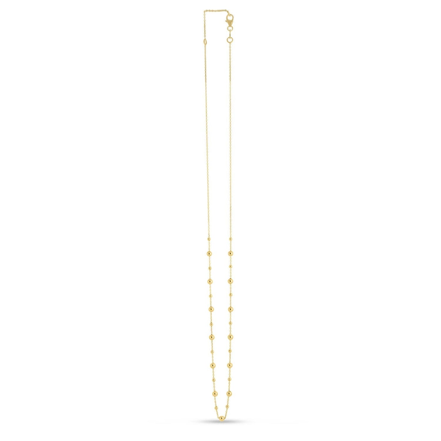 14k Yellow Gold Bead Necklace Bids.com