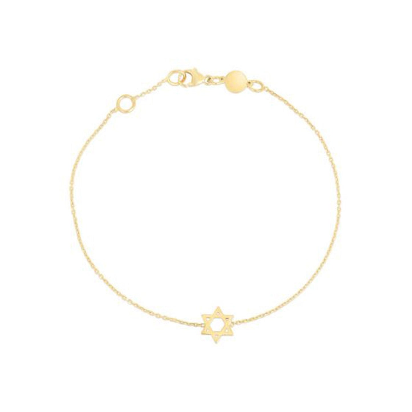 14k Yellow Gold Star of David Bracelet Bids.com