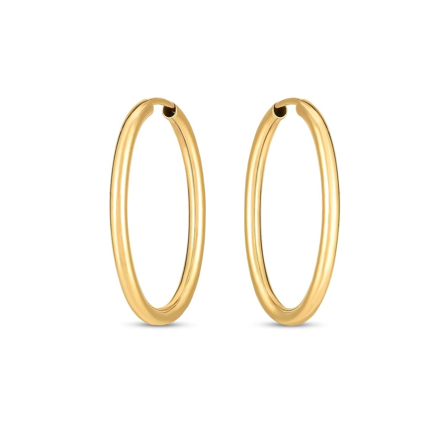 14k Yellow Gold Endless Oval Hoop Earrings(2x25mm) Bids.com