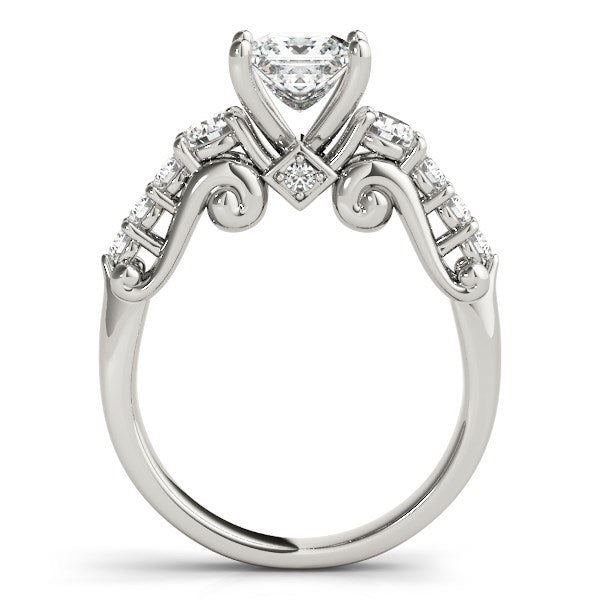 14k White Gold 3 Stone Antique Design Diamond Engagement Ring (1 3/4 cttw) Bids.com