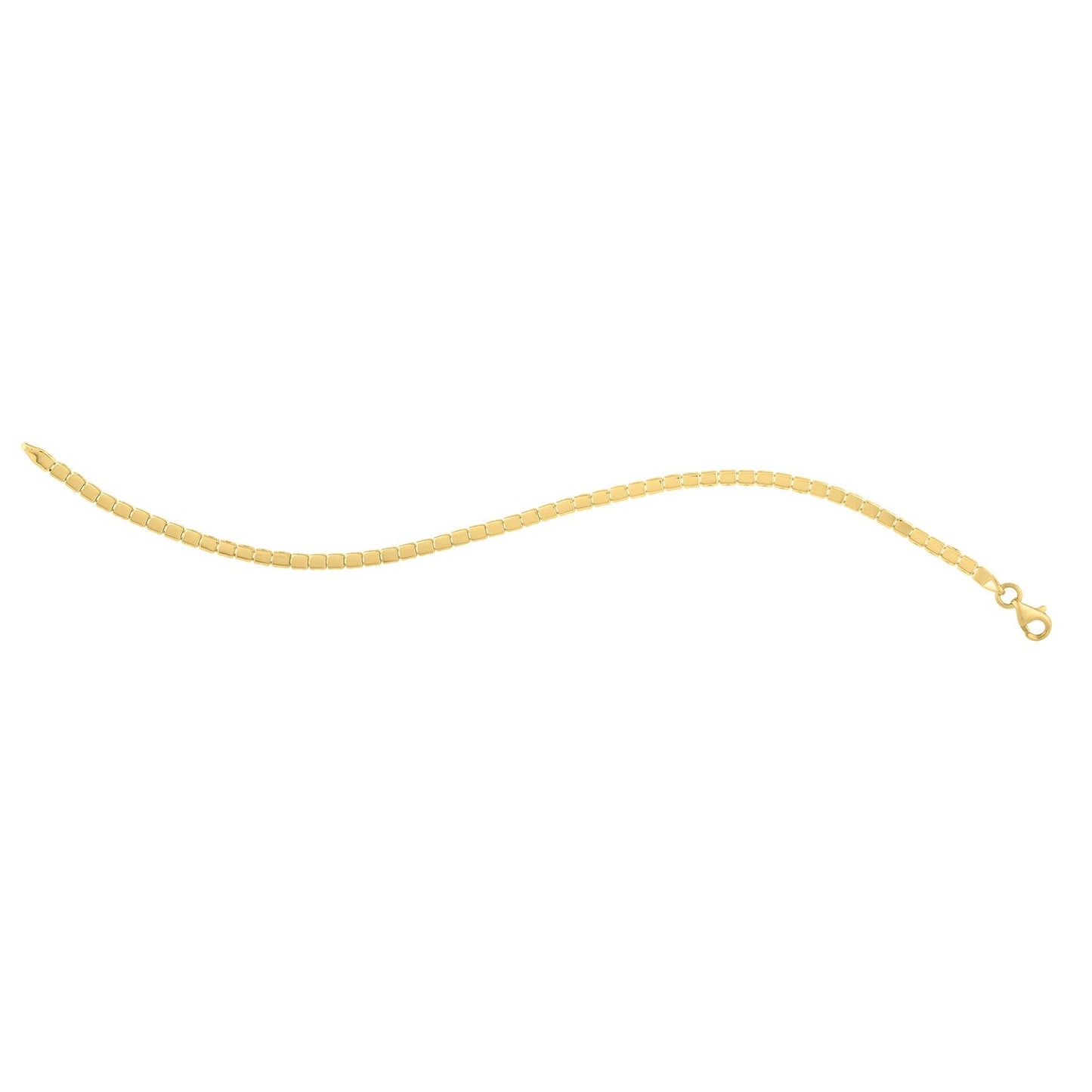 14k Yellow Gold 7 inch Mini Cube Bracelet (2.60 mm) Bids.com