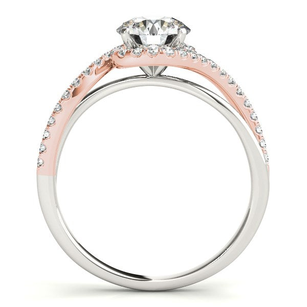 14k White And Rose Gold Bypass Band Diamond Engagement Ring (1 1/8 cttw) Bids.com