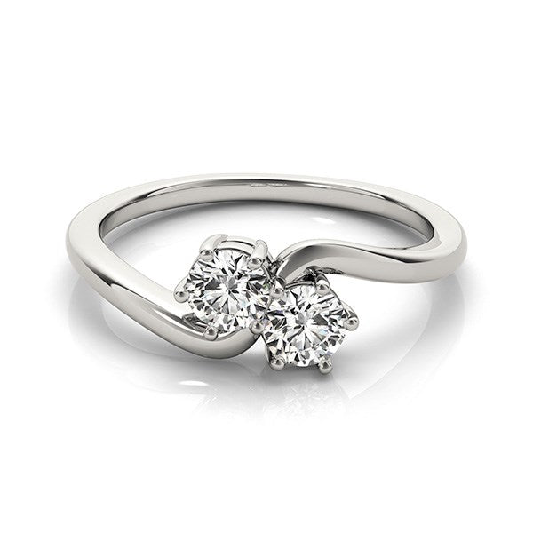 Solitaire Two Stone Diamond Ring in 14k White Gold (1/2 cttw) Bids.com