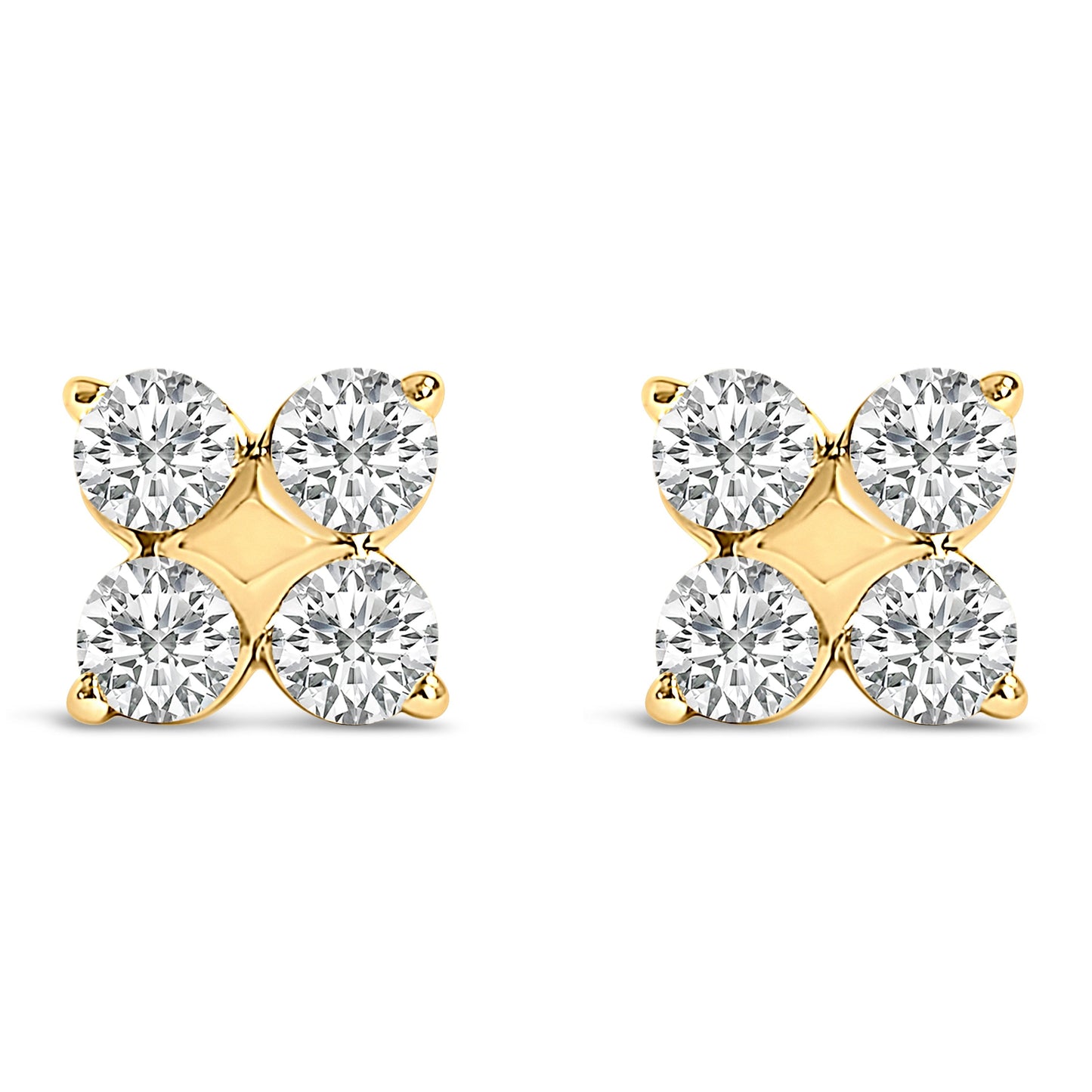 10K White Gold 1/2 Cttw Lab Grown Diamond Snowflake Stud Earrings Bids.com