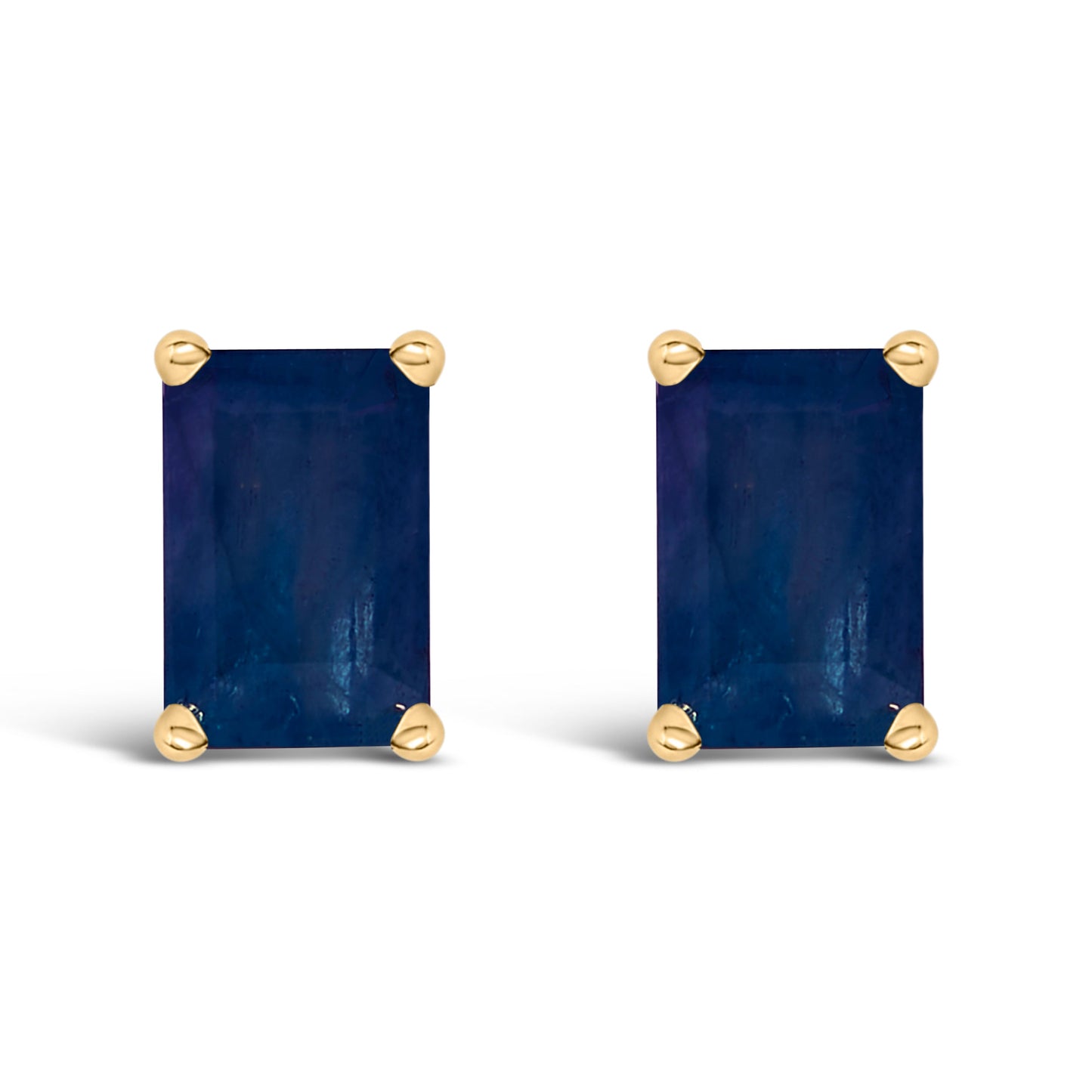 14K White Gold 6x4MM Emerald Shaped Amethyst Solitaire Stud Earrings Bids.com