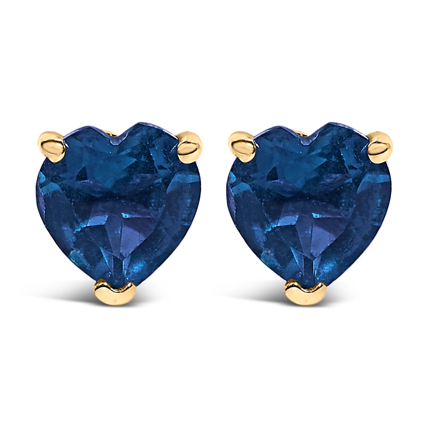 14K White Gold 5MM Heart Cut Purple Amethyst Solitaire Stud Earrings Bids.com