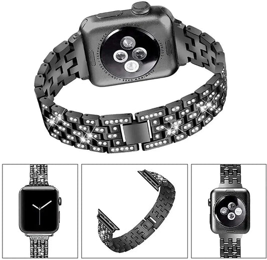 Apple Watch Bedazzled Stainless Steel Strap - Elegant Design BandsCo Straps