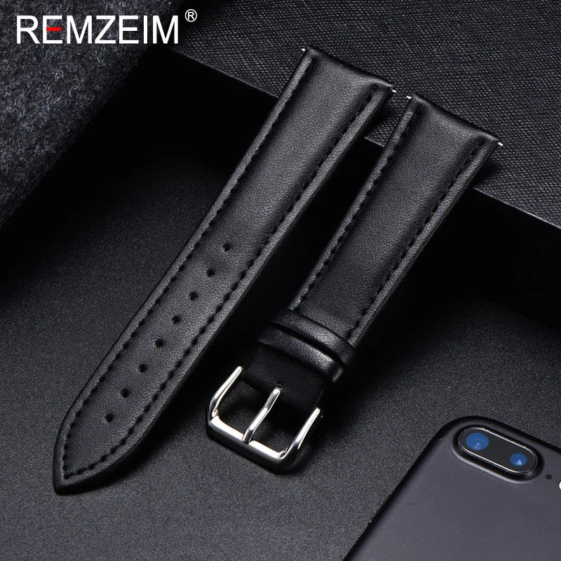 Polar Leather Watch Band For Smartwatch Calfskin Replacement Strap Buckle BandsCo Straps