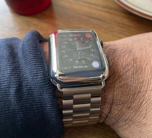 Stainless Steel Band with Silicone Protector Case and Strap for Apple Watch - Wristwatchstraps.co
