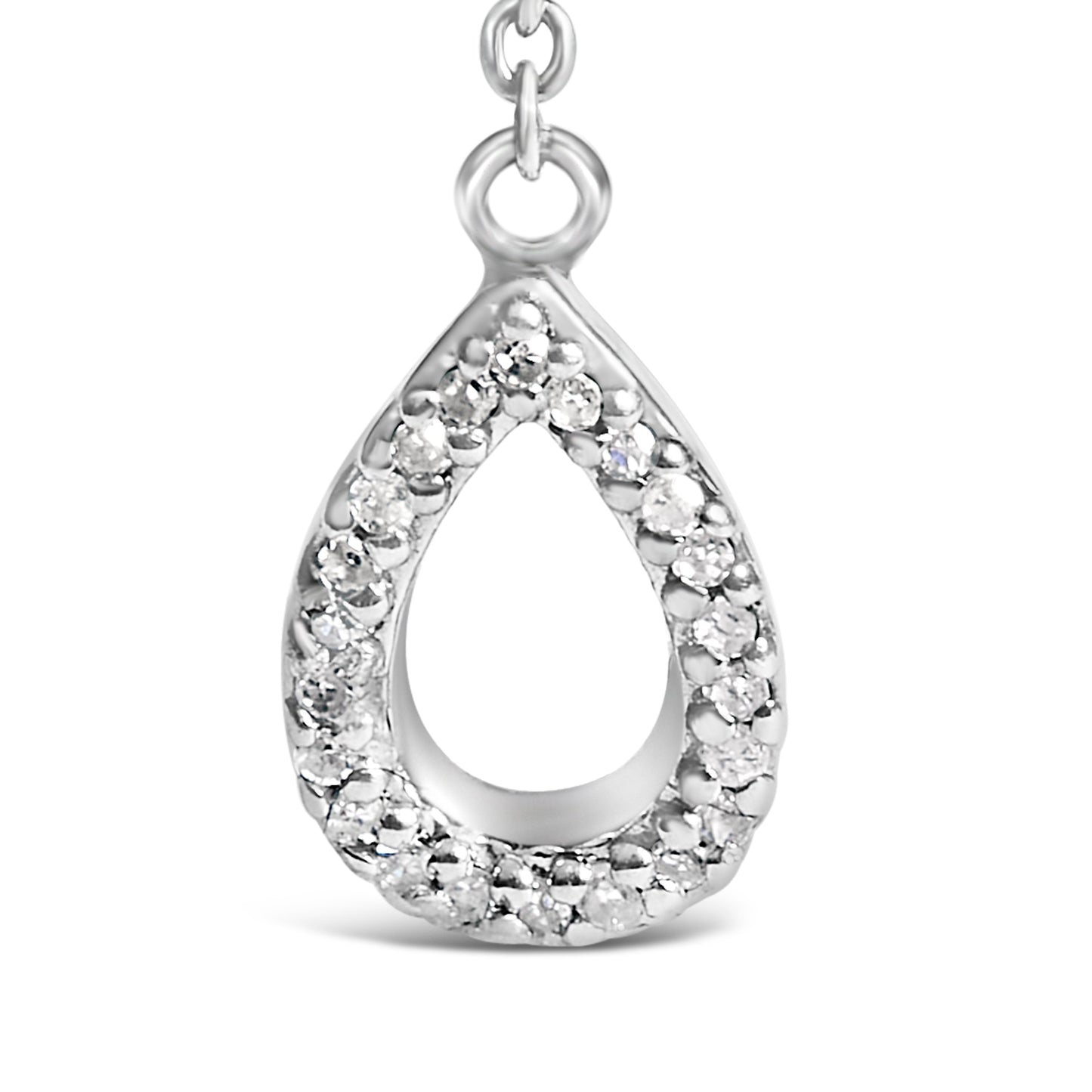 Sterling Silver Created Blue Sapphire and Diamond Accent Y Necklace Bids.com