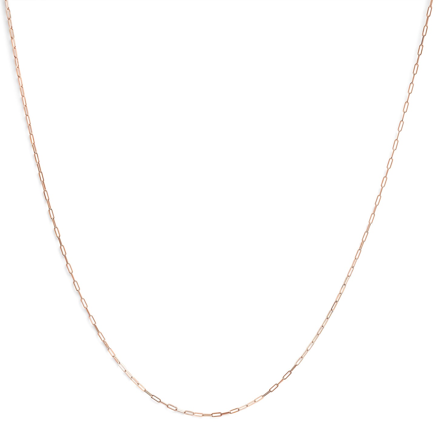 Unisex Solid 14K Yellow Gold 1.5mm Paperclip Chain Necklace - 18 Inches Bids.com