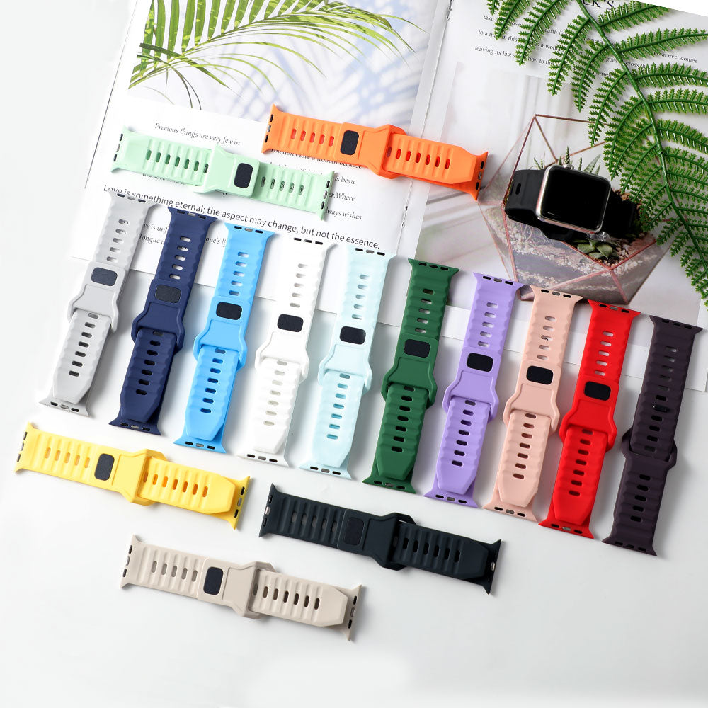 Sporty Silicone Strap For Apple Watch Band - Wristwatchstraps.co
