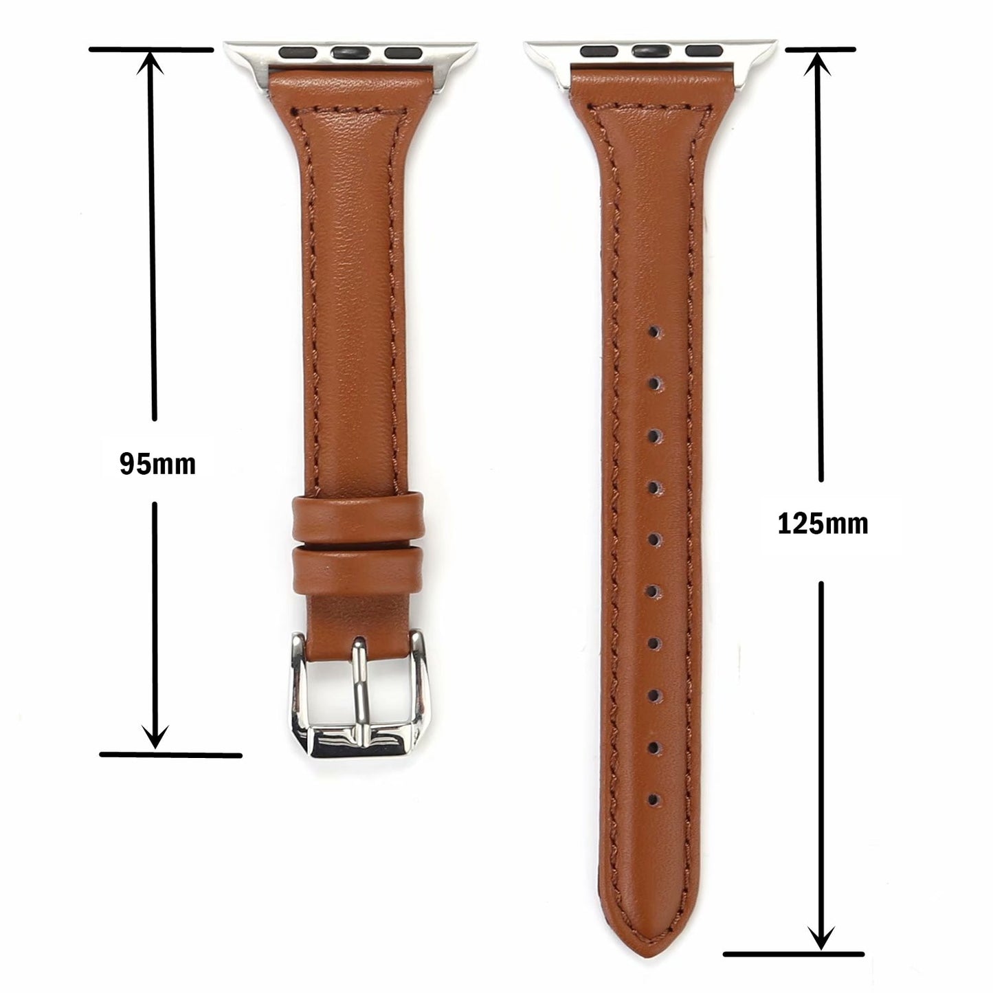 Women's Slim Leather Strap with Buckle for Apple Watch - Wristwatchstraps.co
