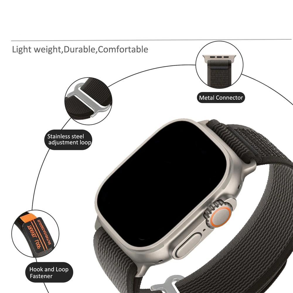 Travel Loop Velcro Nylon Band for Apple Watch - Wristwatchstraps.co