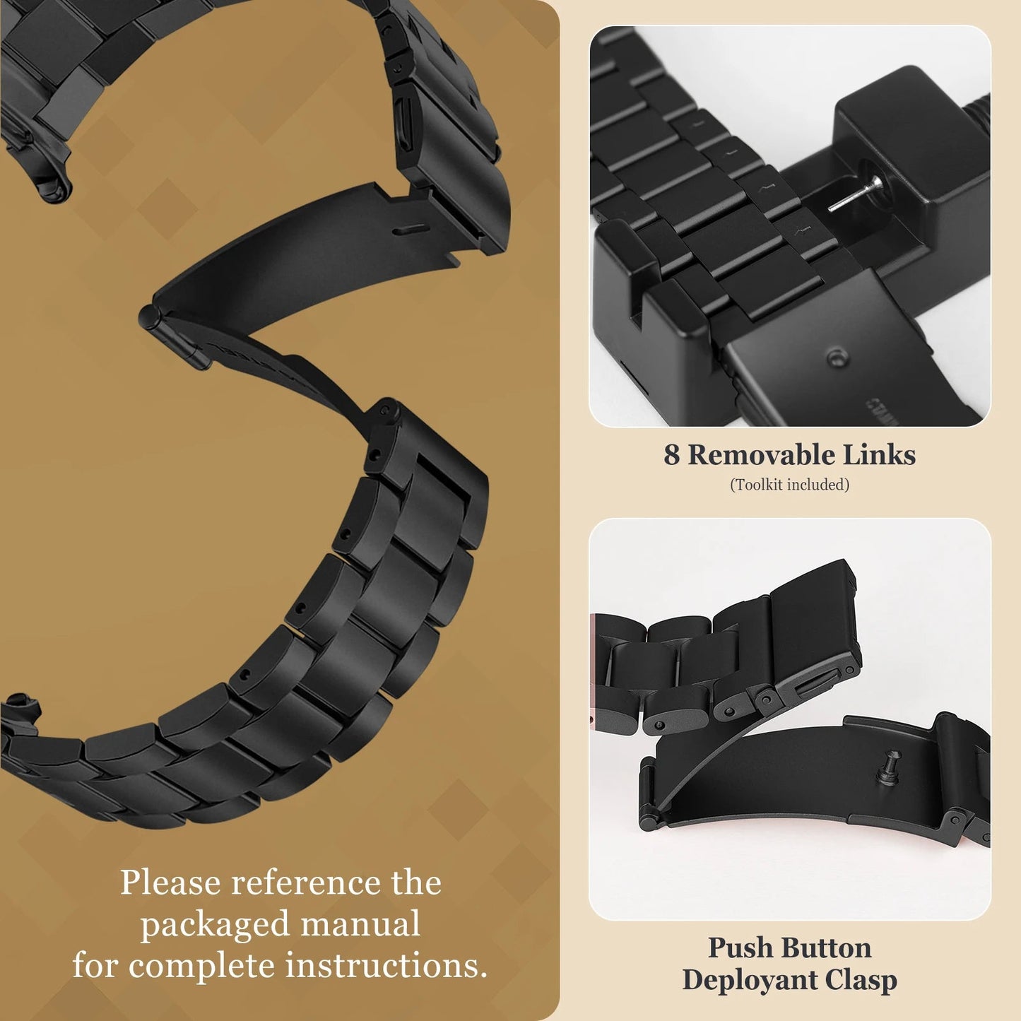 Galaxy Watch 8 Stainless Steel Band – Stylish Metal Bracelet Wristwatchstraps.co