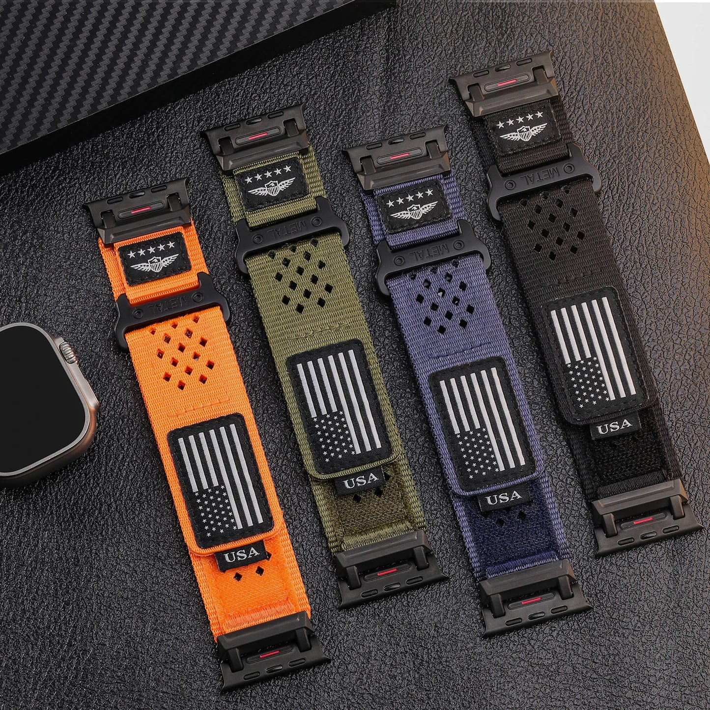 USA Flag Nylon Breathable Sport Strap for Apple Watch