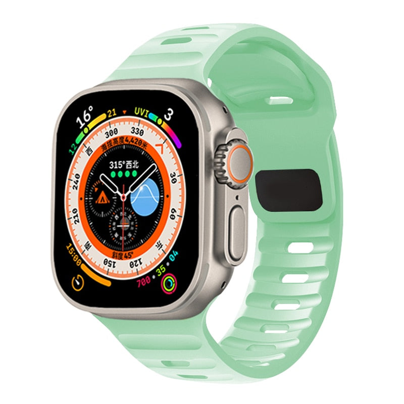 Sporty Silicone Strap For Apple Watch Band - Wristwatchstraps.co