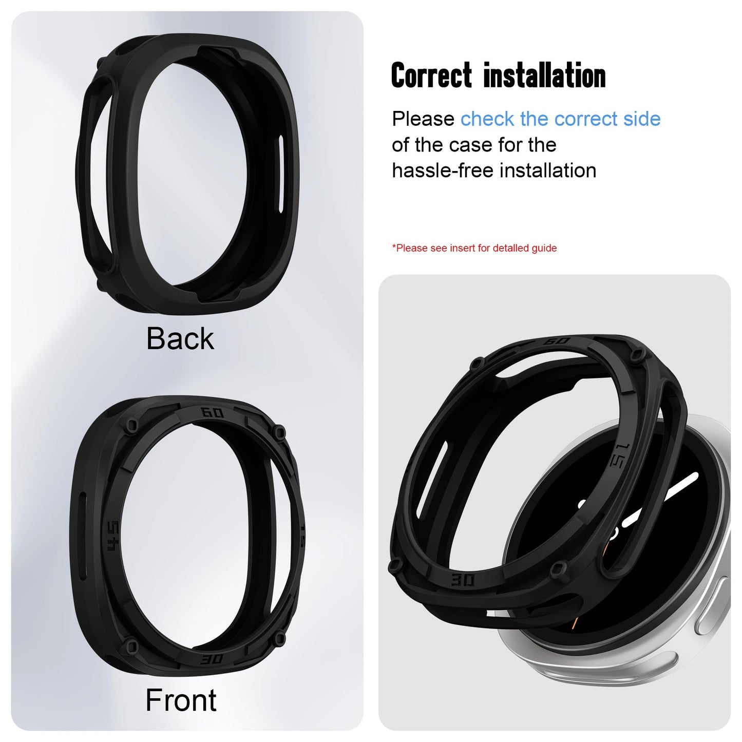 Galaxy Watch 8 Case 44mm/40mm – Protective PC Bumper Shell Wristwatchstraps.co