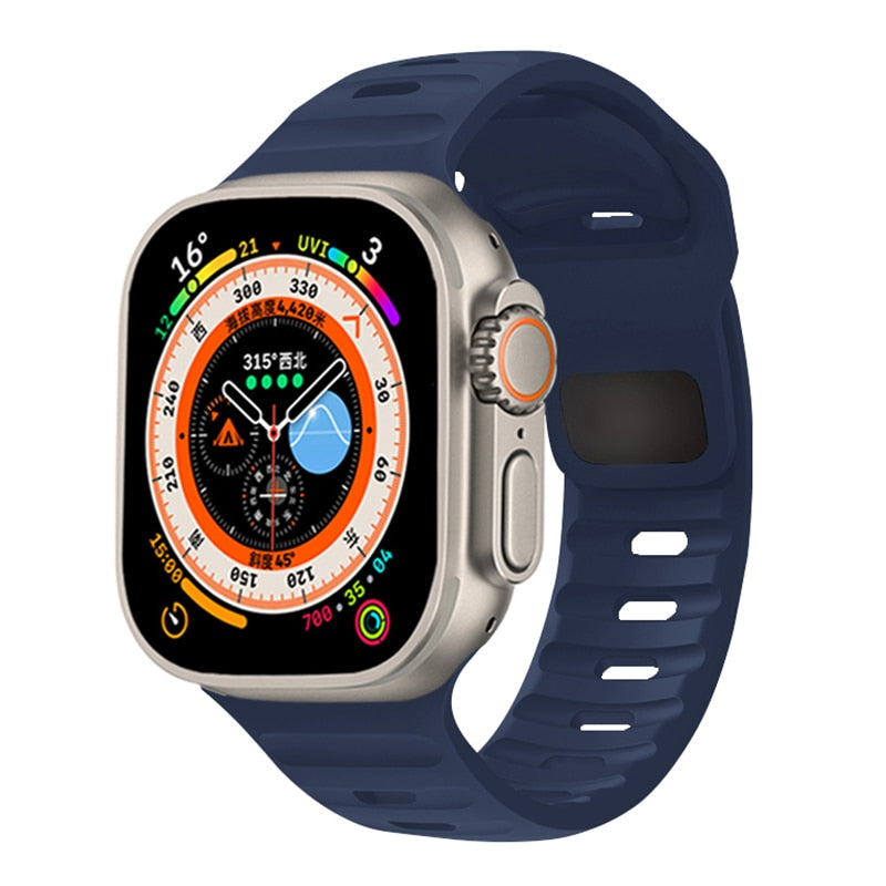 Sporty Silicone Strap For Apple Watch Band - Wristwatchstraps.co