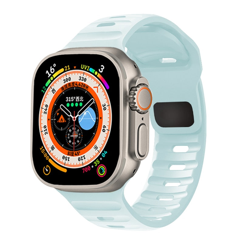 Sporty Silicone Strap For Apple Watch Band - Wristwatchstraps.co