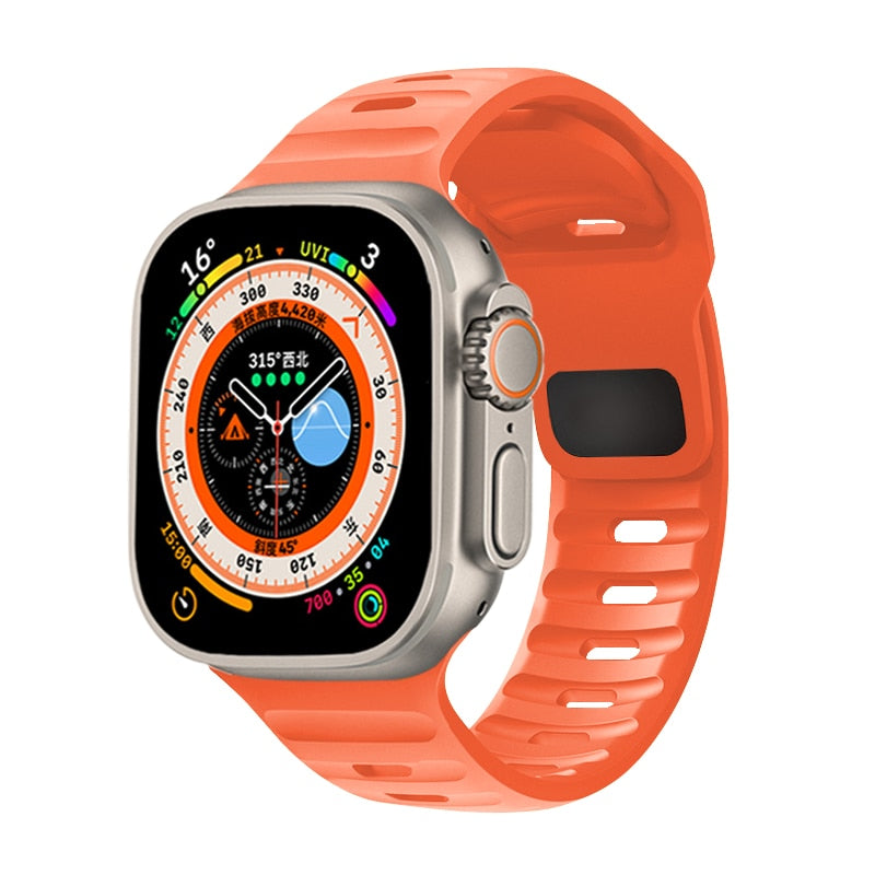 Sporty Silicone Strap For Apple Watch Band - Wristwatchstraps.co