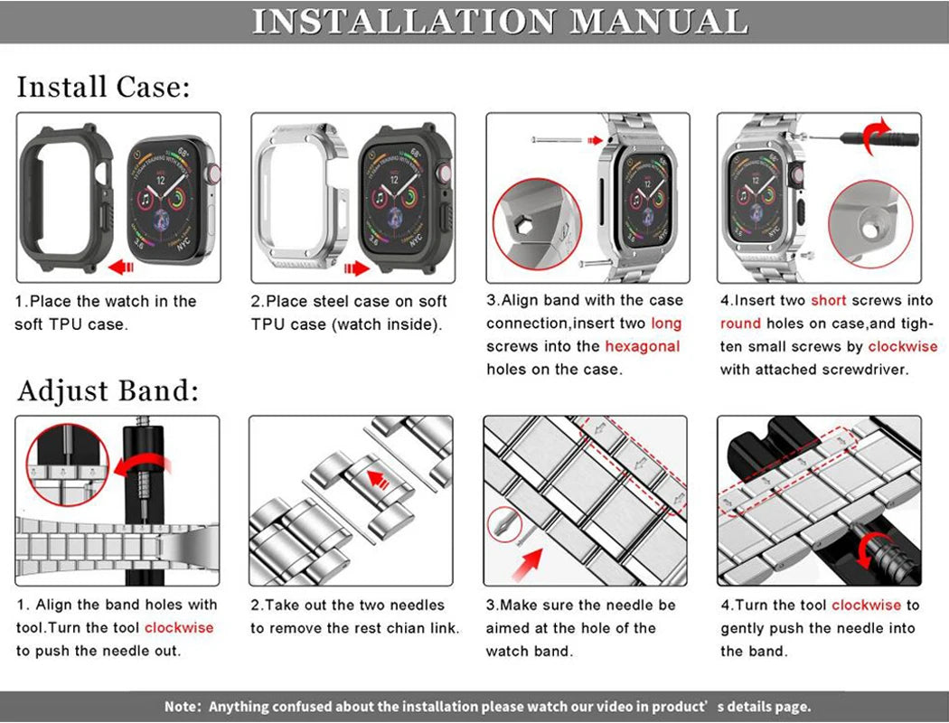 Premium Stainless Steel Strap and Case Mod For Apple Watch Ultra - Wristwatchstraps.co