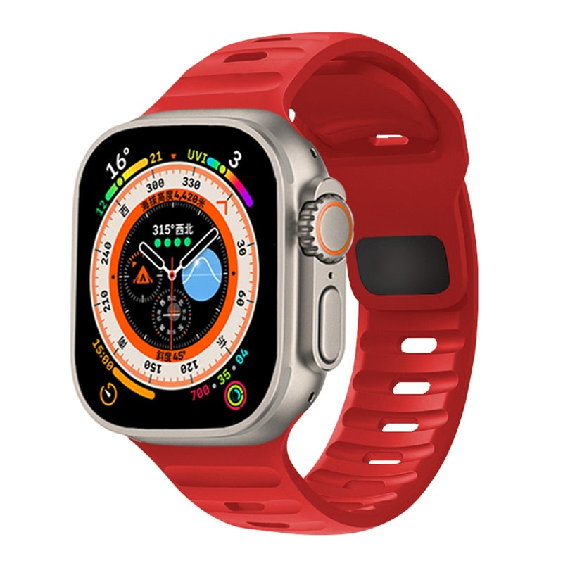 Sporty Silicone Strap For Apple Watch Band - Wristwatchstraps.co