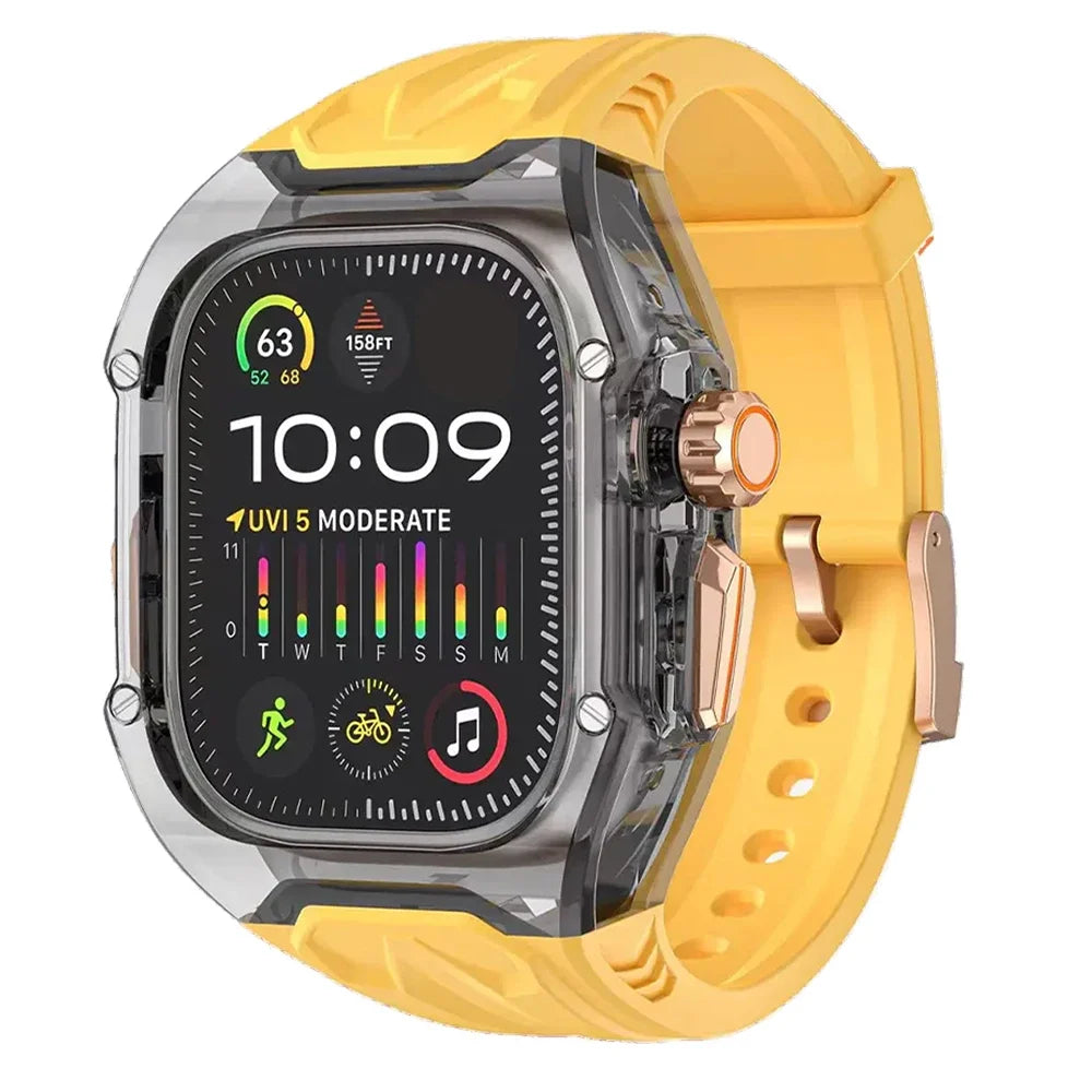 Transparent Armor Mod Kit for Apple Watch Ultra - Rugged Clear Case & TPU Sport Band Wristwatchstraps.co