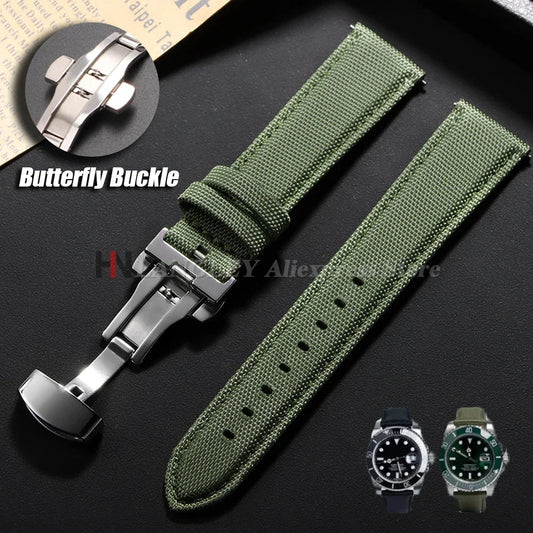 Motorola Moto Watch Sailcloth Nylon Band with Butterfly Clasp BandsCo Straps