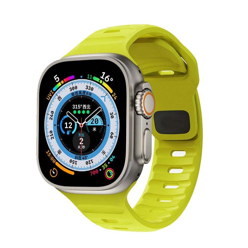 Sporty Silicone Strap For Apple Watch Band - Wristwatchstraps.co