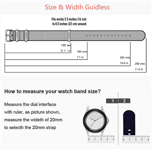 COROS Nylon Ribbed Watch Band For Smartwatch - Military Washable Strap BandsCo Straps