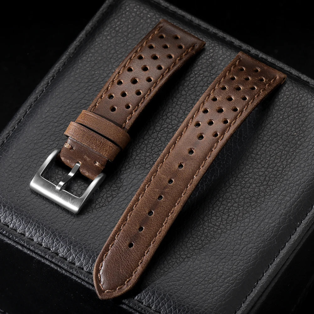 Amazfit Leather Band for Smartwatch - Vintage Calfskin Breathable Strap BandsCo Straps